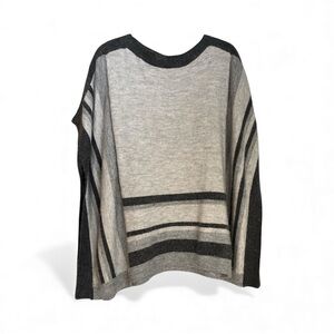 Chico's Elegant Gray and Black Women's Poncho